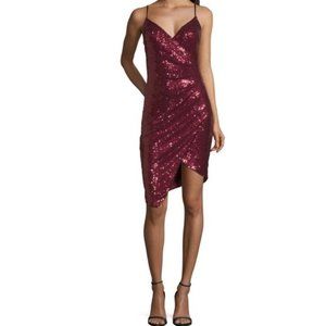Macy's B. Smart Deep Red Sequin Dress